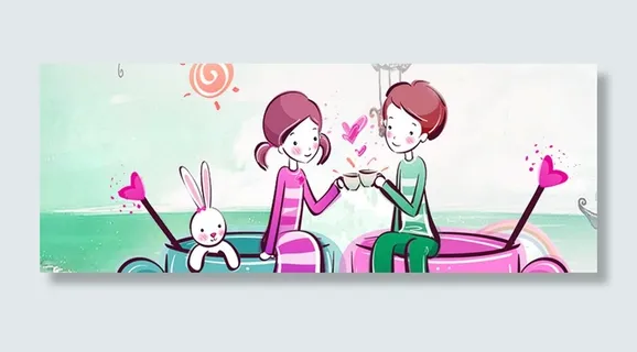 卡通情侣背景高清