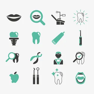 绿色口腔护理图标矢量图免抠