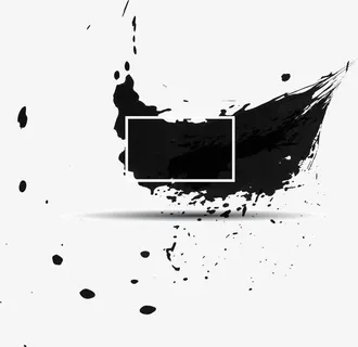 黑色简约墨迹效果元素免抠