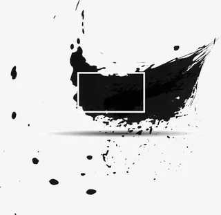 黑色简约墨迹效果元素免抠