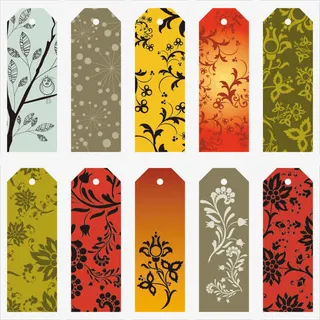 漂亮花纹书签免抠