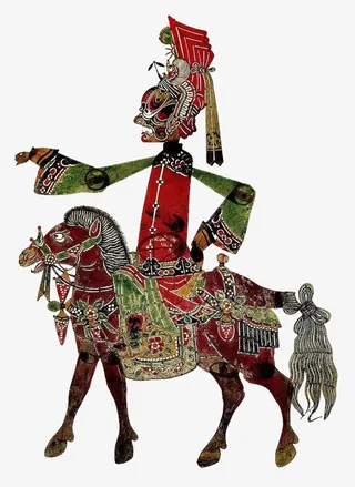 中国风骑马人物皮影免抠