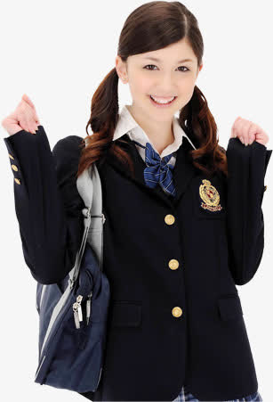 春季黑色校服效果免抠