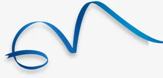 蓝色丝带彩带漂浮装饰免抠