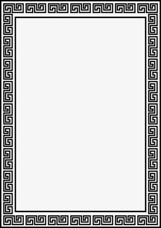 黑色古典边框免抠