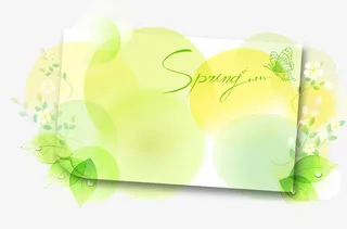 绿色花卉文本框矢量素材免抠