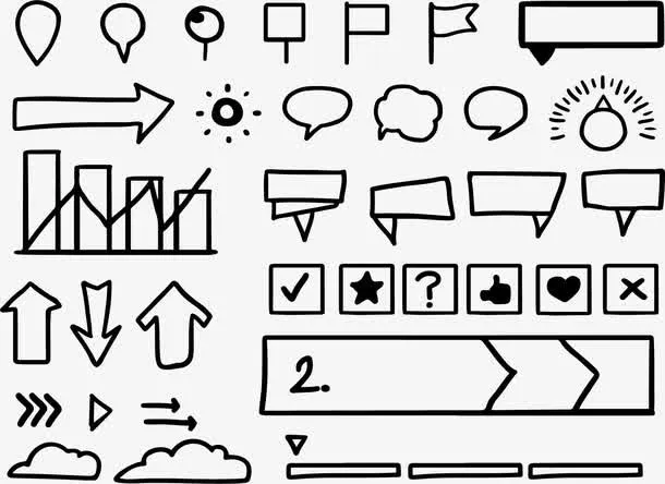 简约手绘信息图表免抠