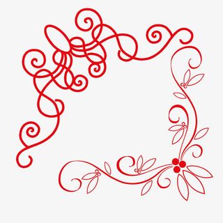 红色花边免抠