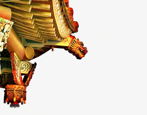 金色怀旧复古建筑免抠