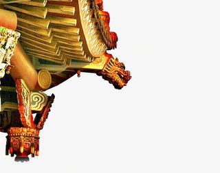 金色怀旧复古建筑免抠