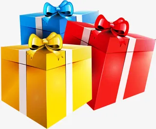 手绘彩色国庆节礼盒免抠