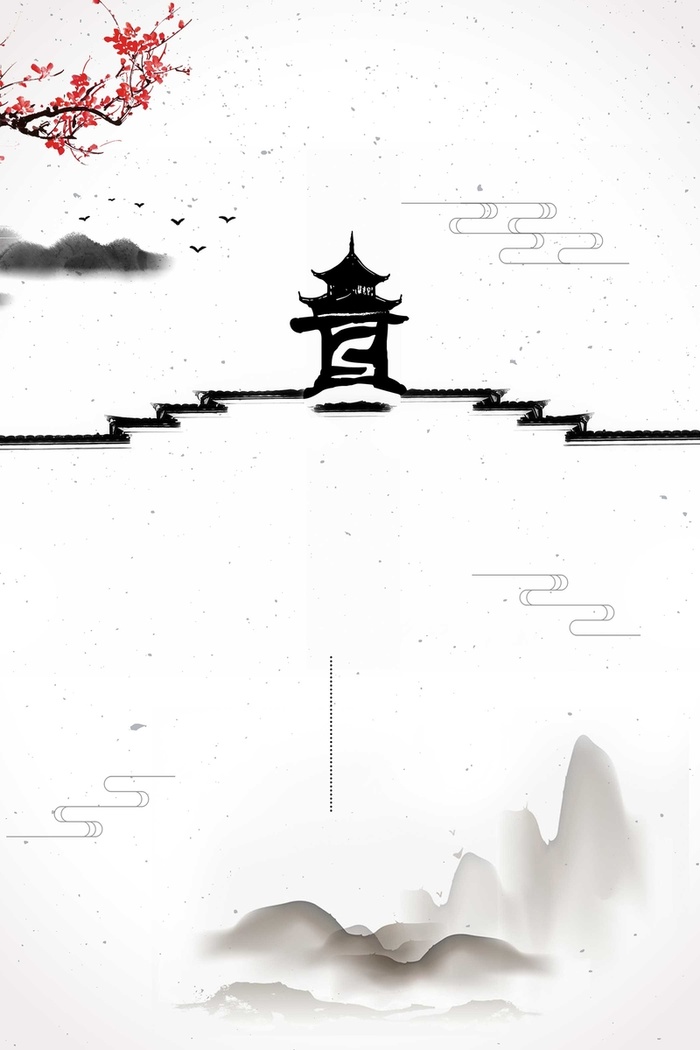 中国风水墨传统屋檐高清