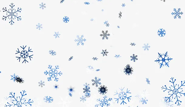 唯美蓝色雪花免抠