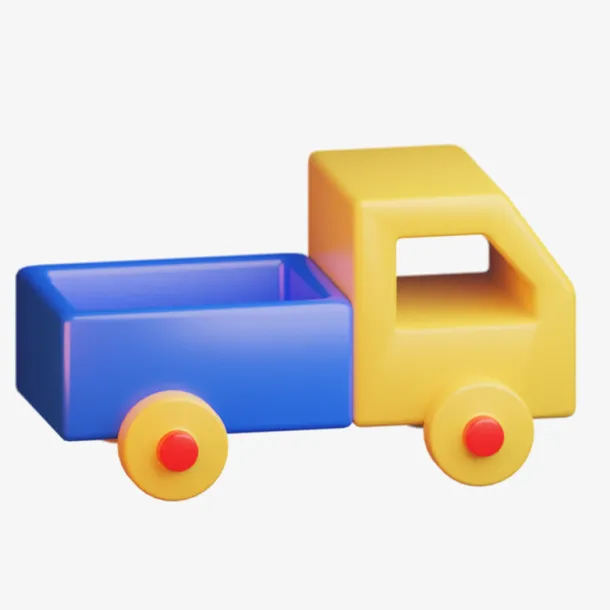 C4D立体3D模型卡通货车免抠