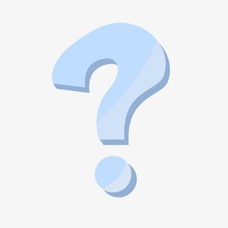 手绘清新蓝色问号图案免抠