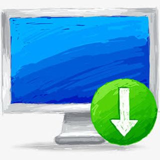 涂鸦风格绿色下载箭头图标免抠