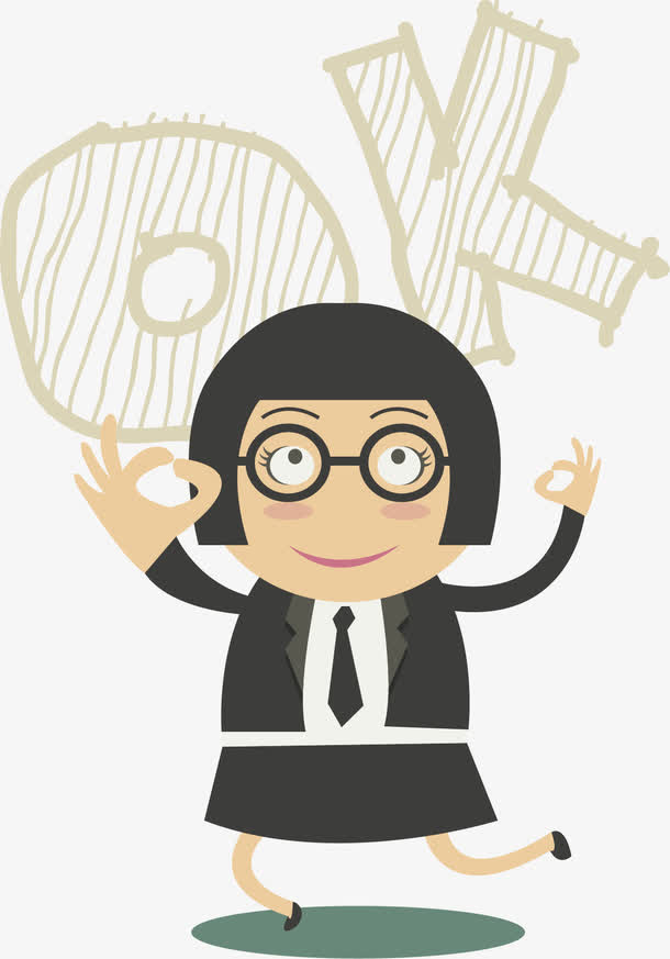 伸手表示同意的小人免抠