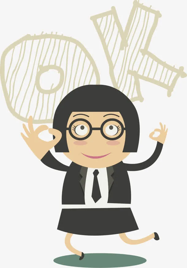 伸手表示同意的小人免抠