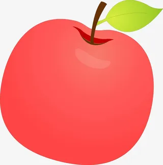 卡通红色苹果矢量图免抠