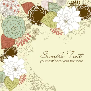 素描花纹背景海报素材高清