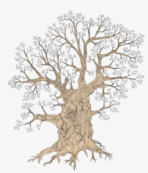 古风缠绕的树枝免抠