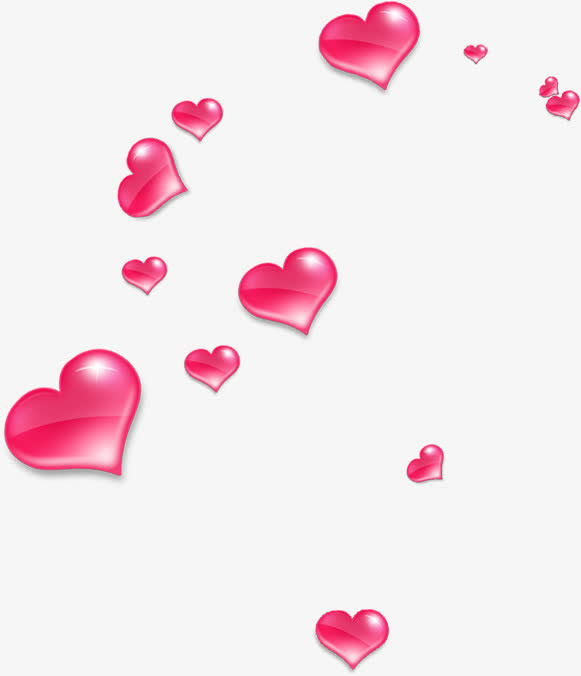 手绘红色唯美卡通爱心设计免抠