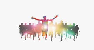 奔跑的青春主题元素免抠