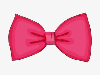 手绘少女系蝴蝶结装饰缎带免抠