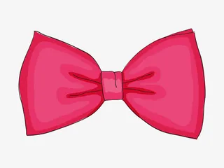 手绘少女系蝴蝶结装饰缎带免抠