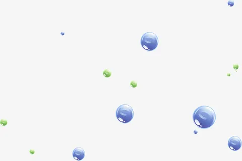 蓝色绿叶飘舞圆球免抠