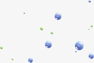 蓝色绿叶飘舞圆球免抠