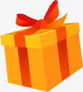 橙色礼物盒子 红色蝴蝶结丝带免抠漂浮其他元素