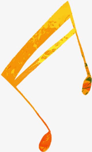 黄色渐变创意设计音符免抠