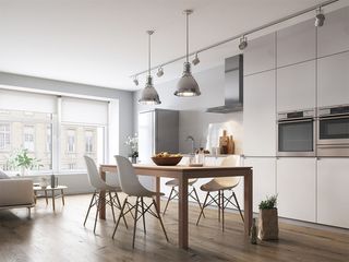 宜家北欧简厨房效果图素材高清