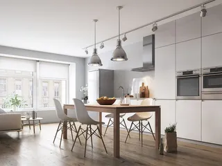 宜家北欧简厨房效果图素材高清