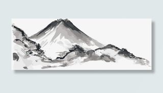 水墨画山川免抠