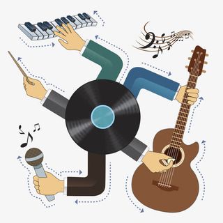 乐器组合小人免抠