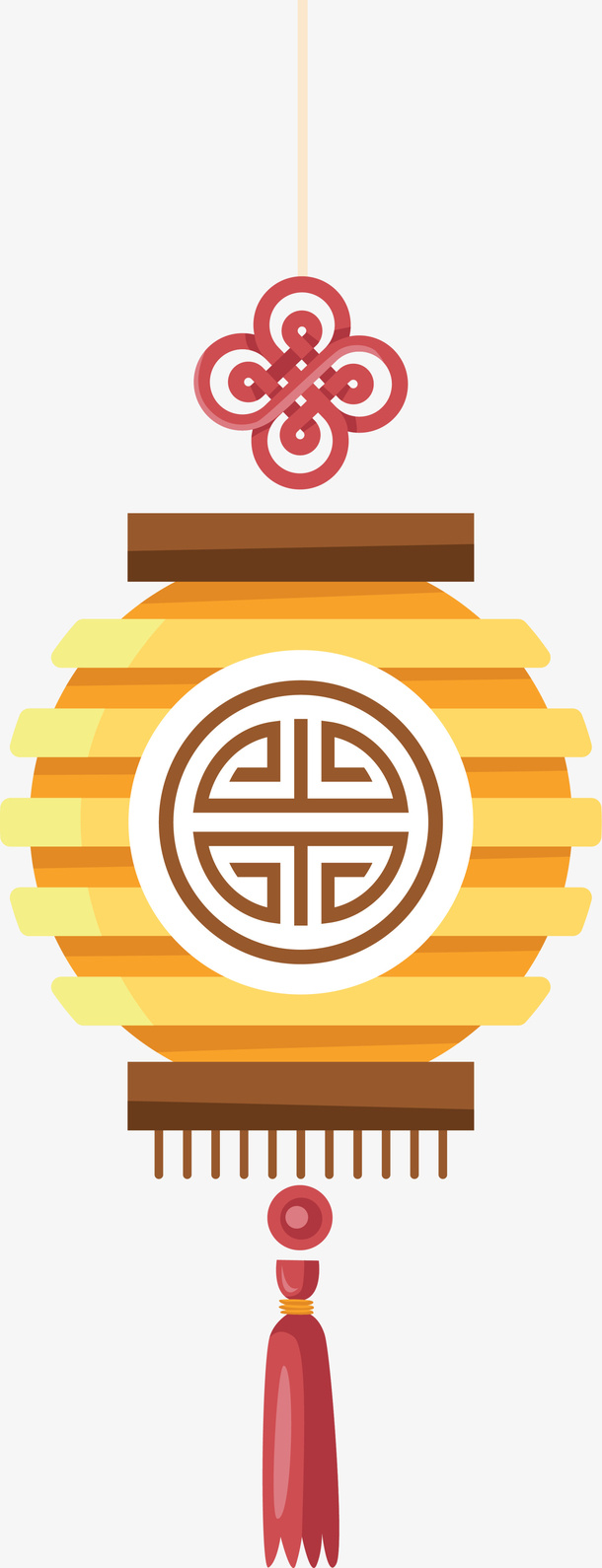 春节黄色灯笼挂饰免抠