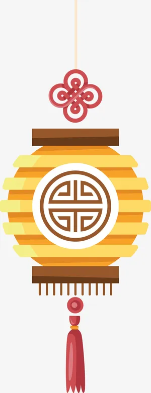 春节黄色灯笼挂饰免抠