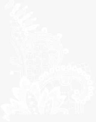 手绘卡通白色婚礼花纹免抠