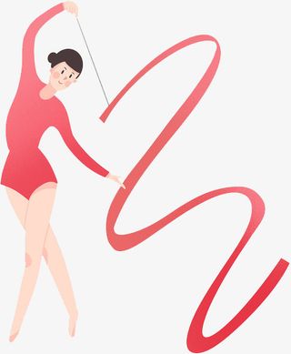 扁平风奥运体操运动员免抠