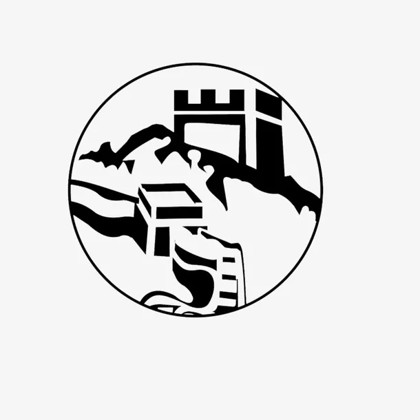圆圈长城剪影免费素材免抠