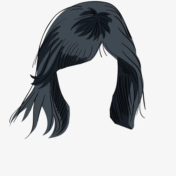 长发飘飘女士发型免抠