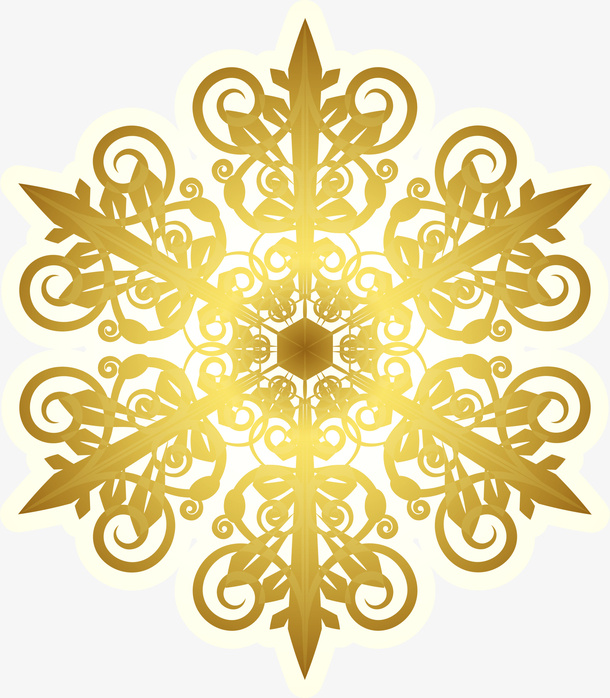 梦幻金色雪花免抠