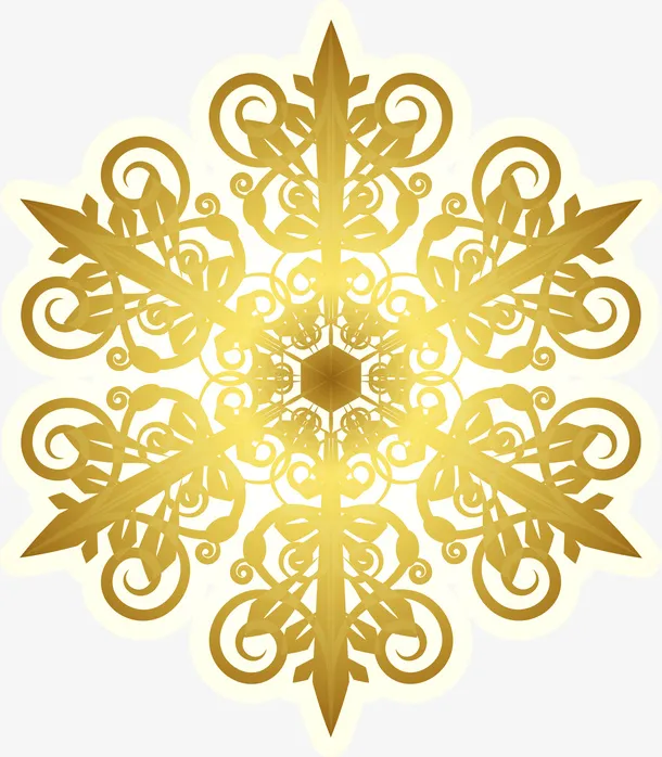 梦幻金色雪花免抠