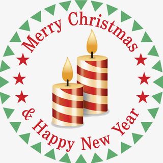 卡通蜡烛圣诞标签免抠