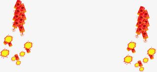 红色鞭炮燃烧开业免抠
