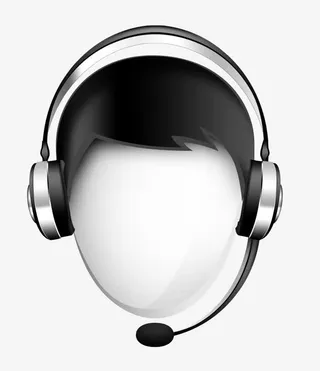 简洁黑白呼叫中心客服头像免抠