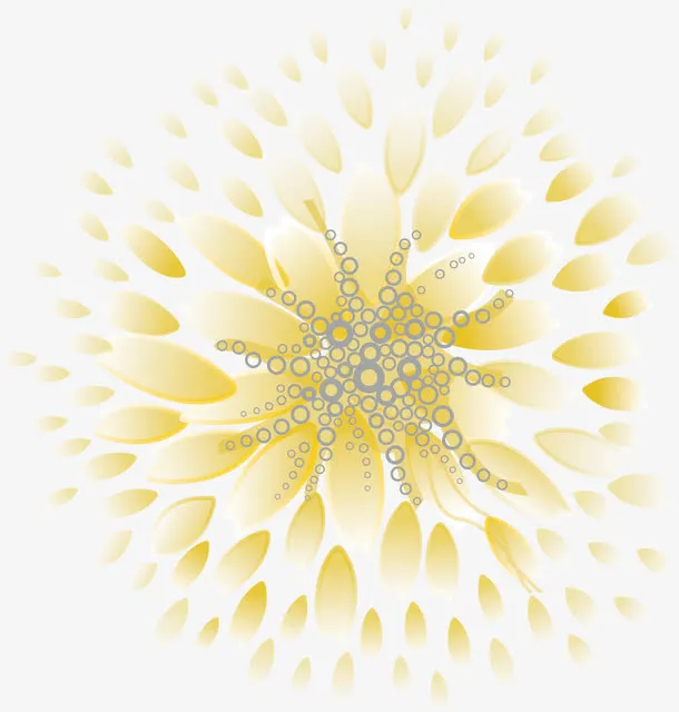 矢量黄色透明菊花素材免抠