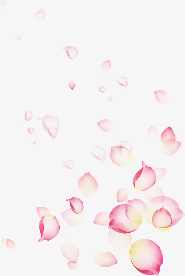 粉色卡通花瓣唯美免抠